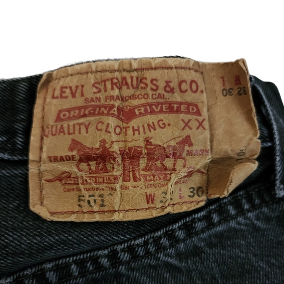 Vintage x 2000s “made in Mexico” 501 Levis Red Tab Black Jean - Picture 2 of 13
